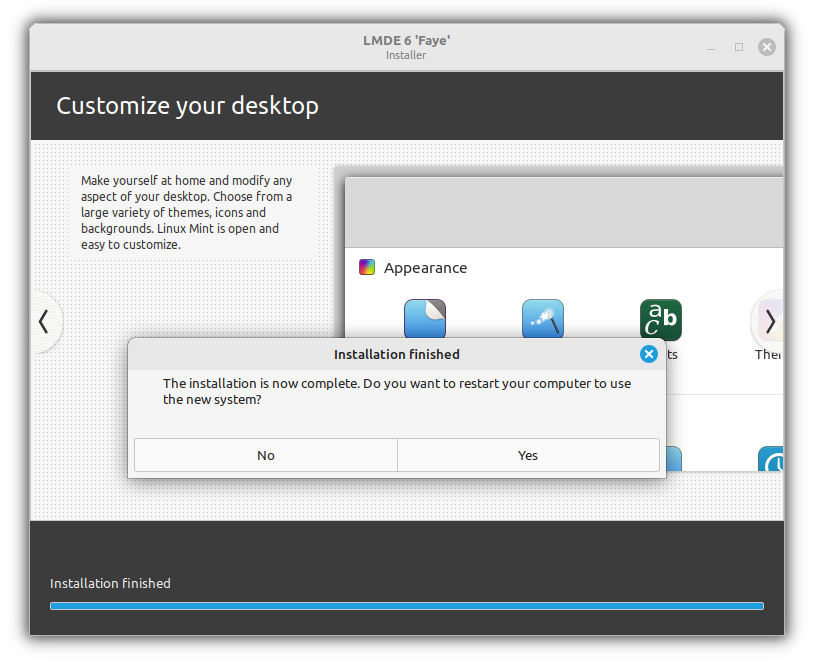 LMDE restart system
