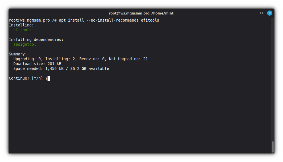 Install efitools