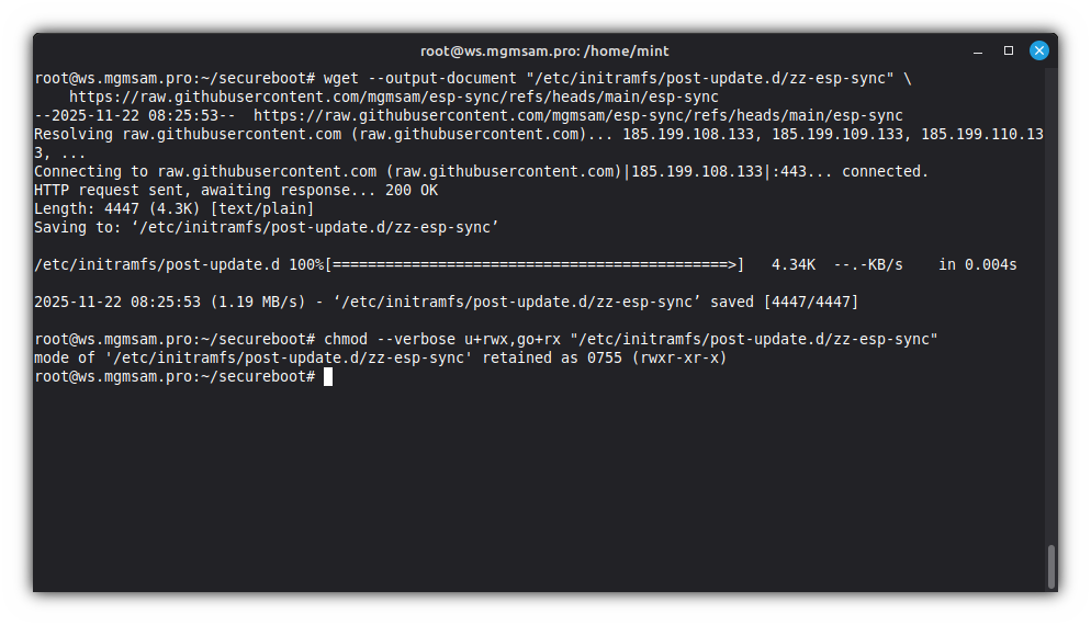 Get esp-sync script