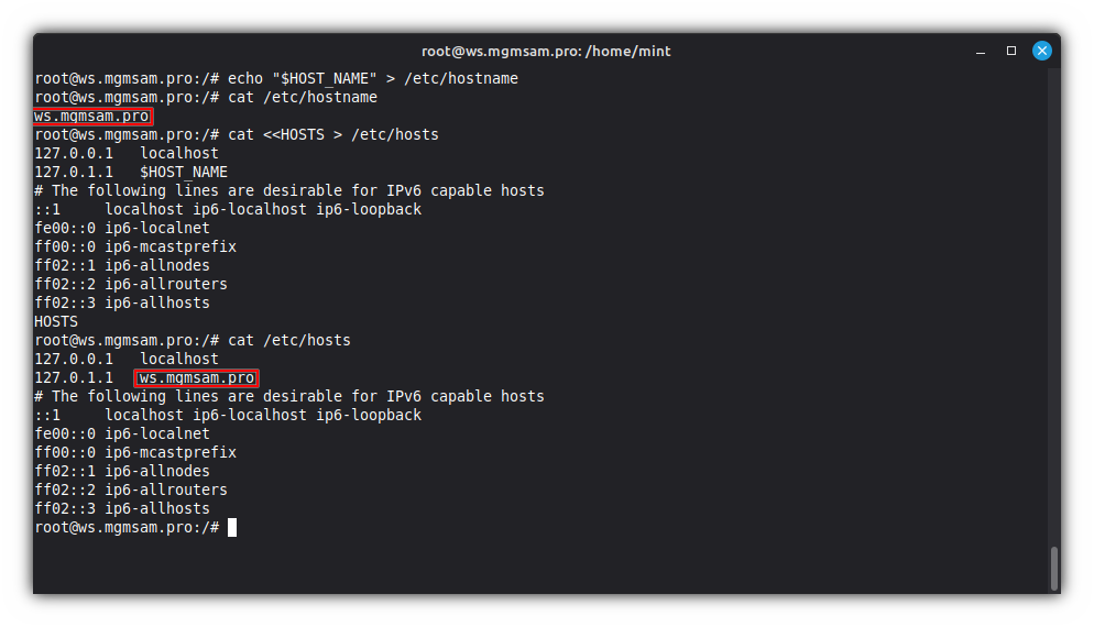hostname