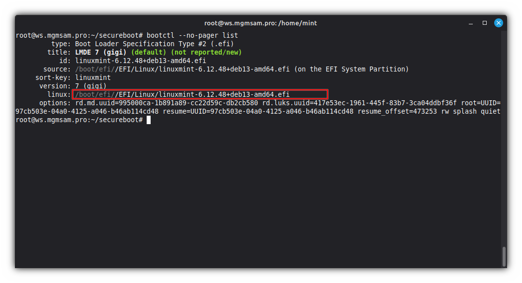 check boot list