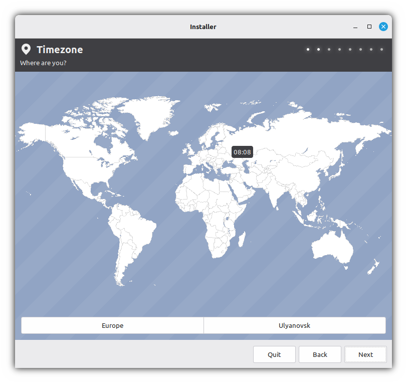 Installer: timezone
