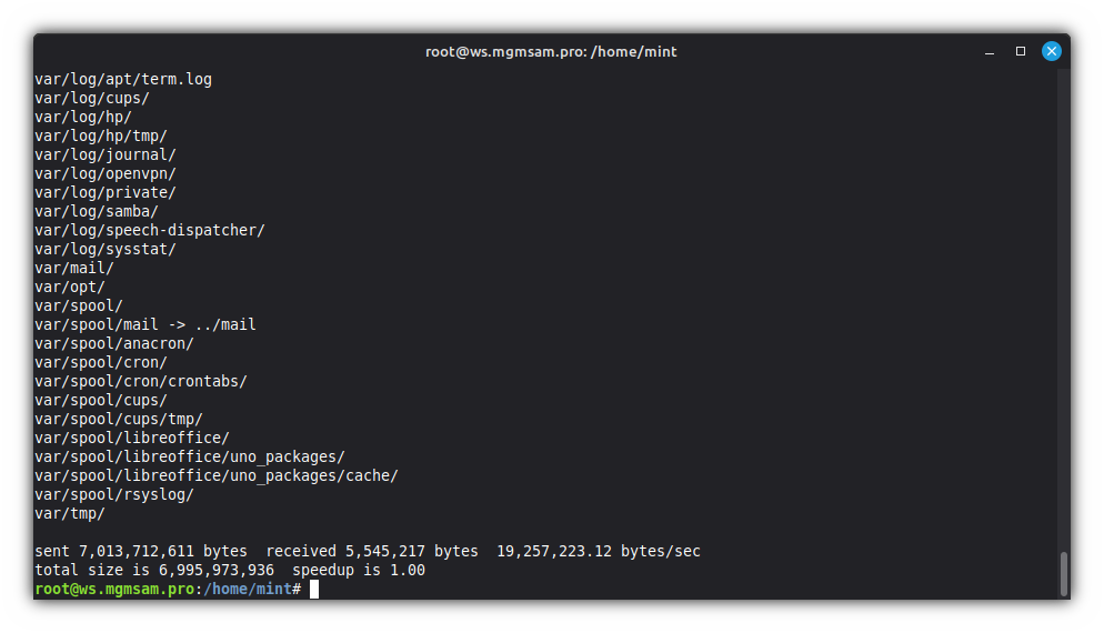 rsync end