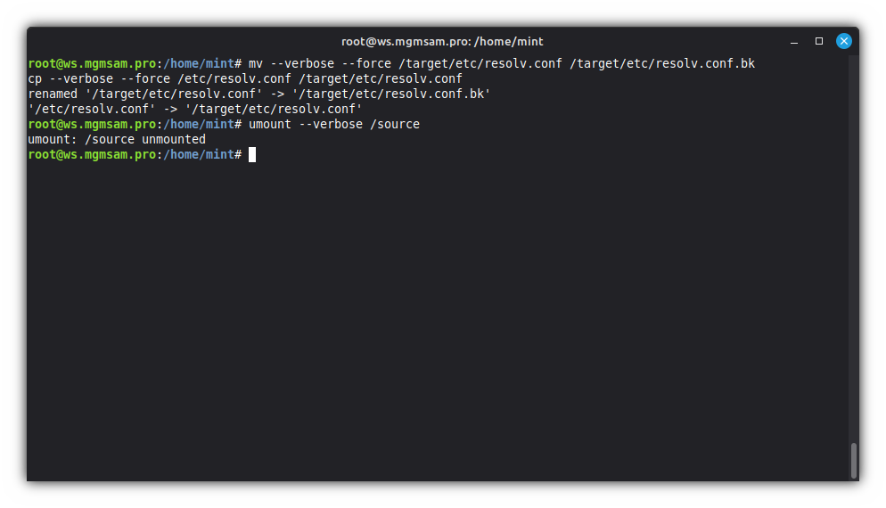 umount source